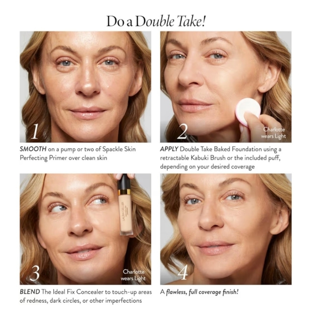 Laura Geller Double Take Baked Powder Foundation - Medium Travel Size NEW - Picture 8 of 8